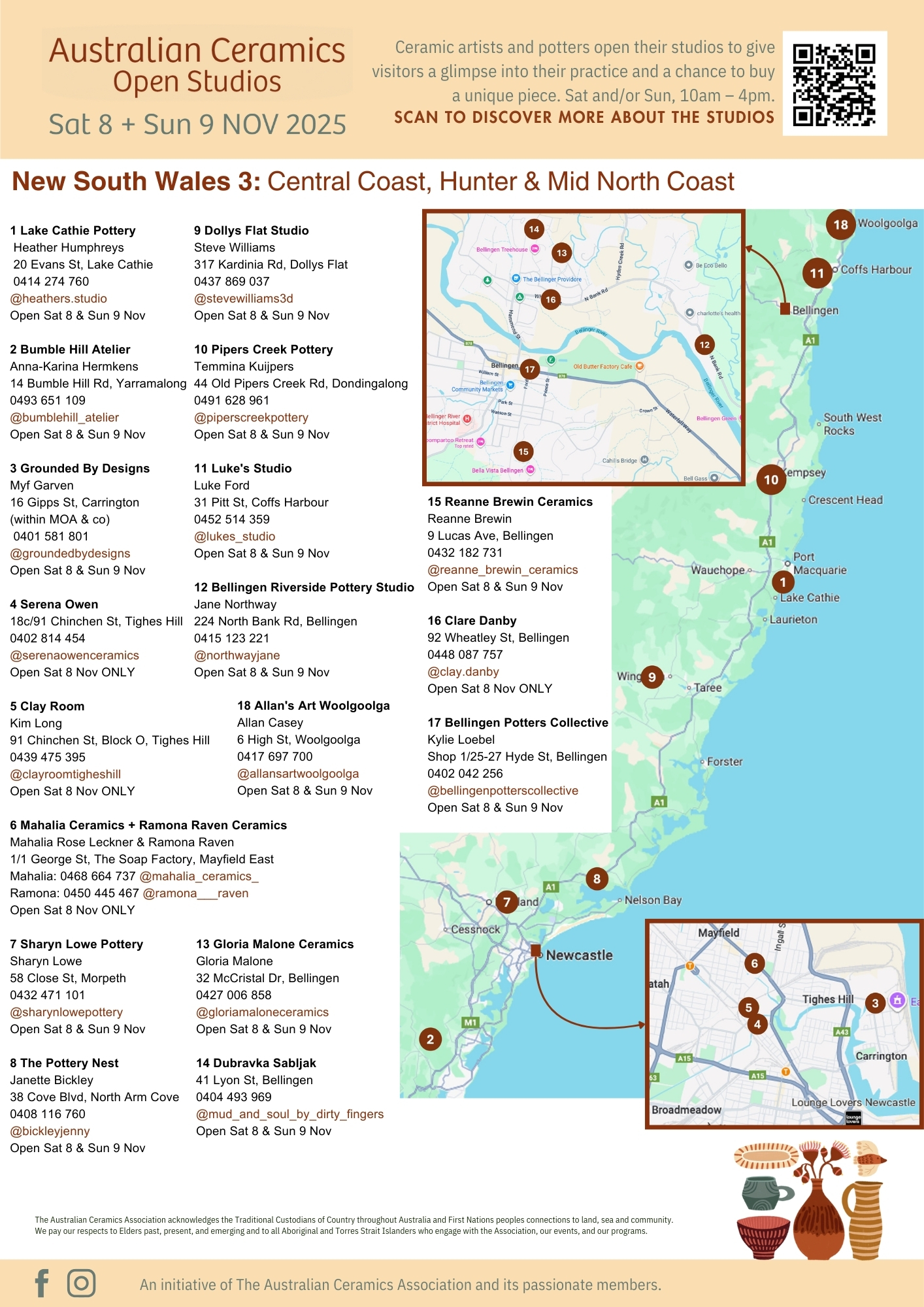 Australian Ceramics Open Studios 2025 MAP NSW 4