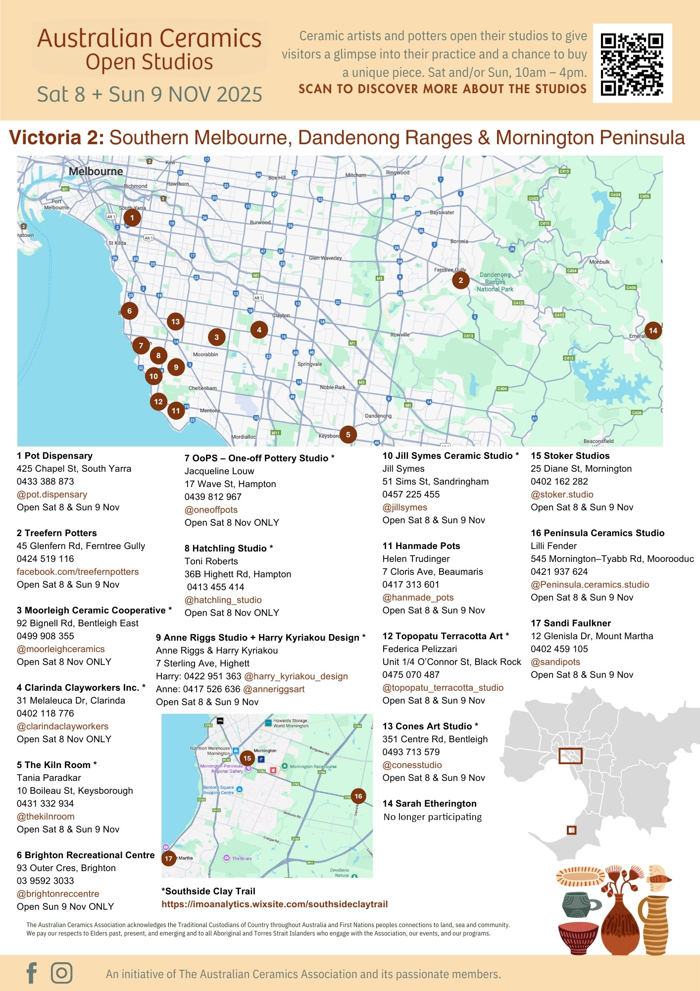 Australian Ceramics Open Studios 2025 MAP VIC 2